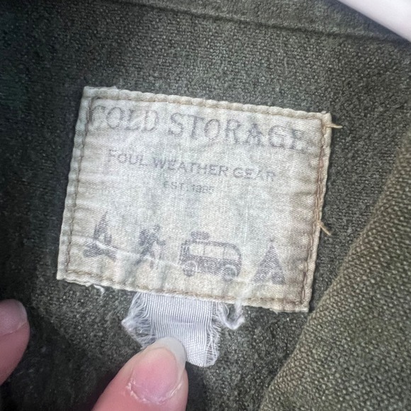 Cold Storage Army Green Button Up ADULT Large - Picture 3 of 3